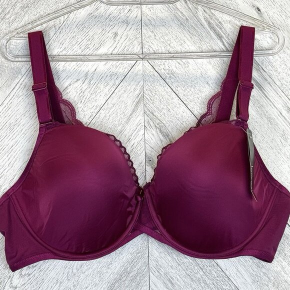 Felina Bra Womens Size 44C Peridot Demi Contour Underwire Purple New NWT - Picture 1 of 4